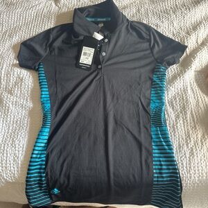 Adidas Charcoal Polo Shirt with Blue Accents